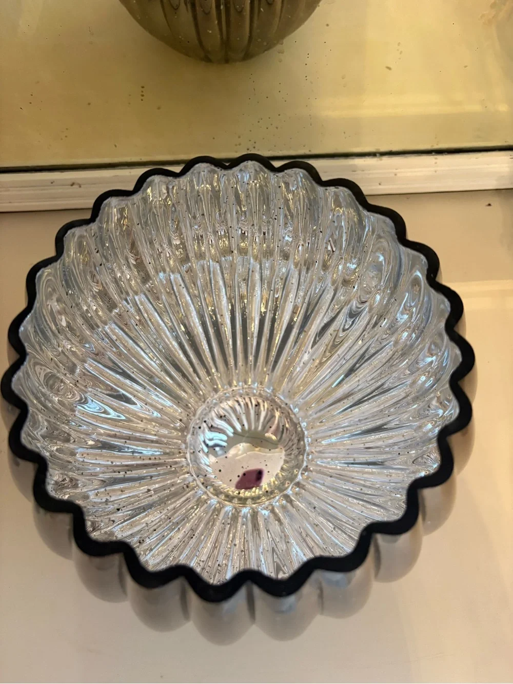 Silver Mercury Glass Ribbed Vase - Elegant Home Accents